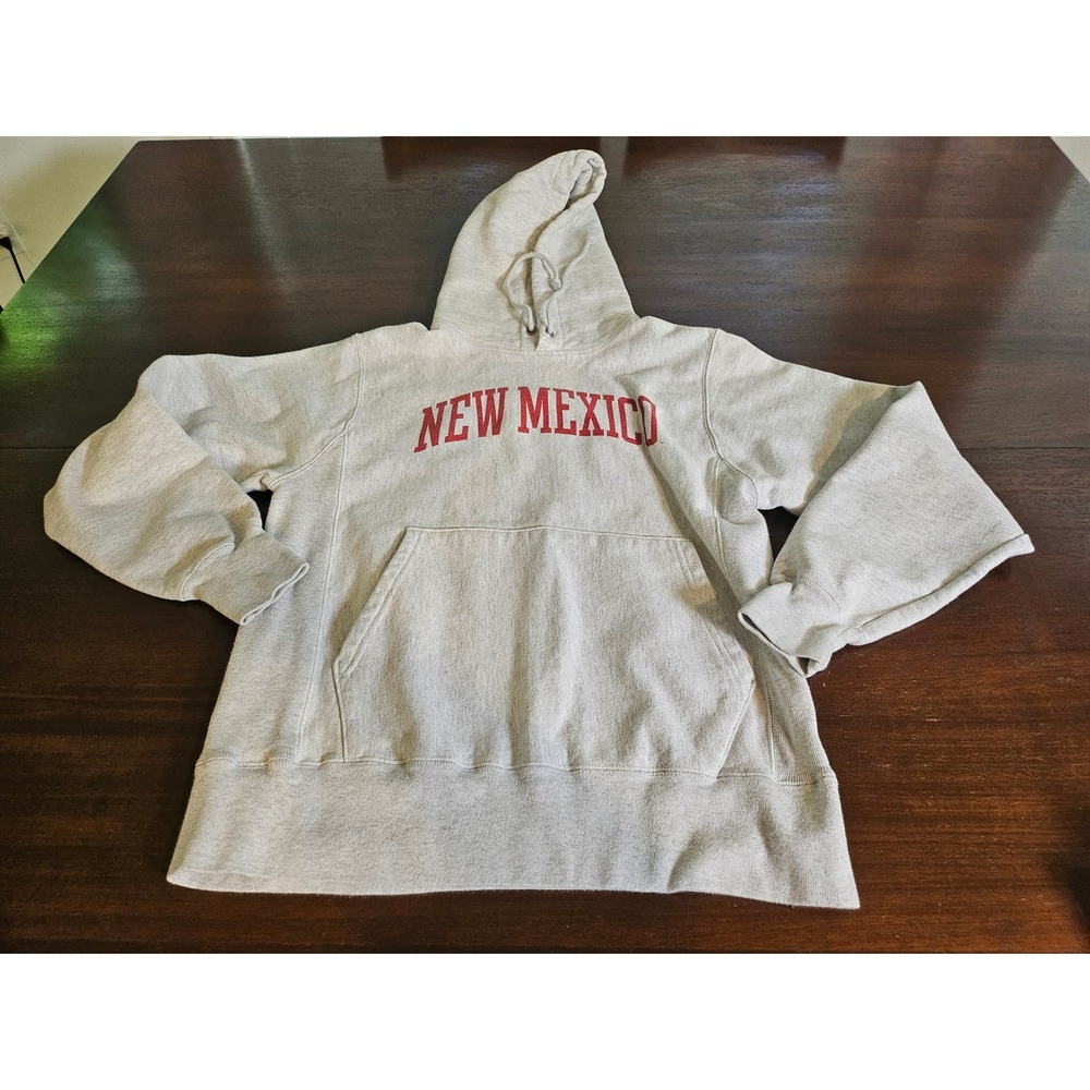 Champion Reverse Weave Hoodie Mens Small Grey New Mexico Collegiate Sweatshirt - Picture 2 of 9